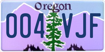 OR license plate 004VJF