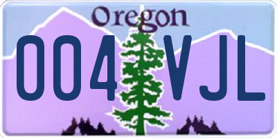 OR license plate 004VJL