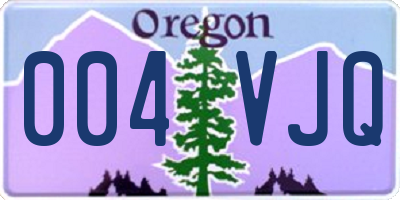 OR license plate 004VJQ