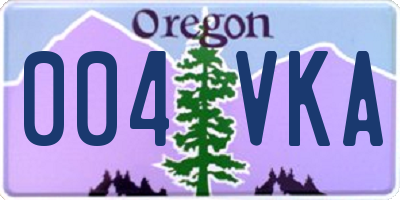OR license plate 004VKA