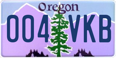 OR license plate 004VKB