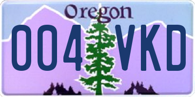 OR license plate 004VKD