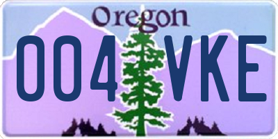 OR license plate 004VKE