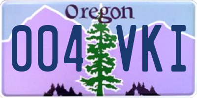 OR license plate 004VKI