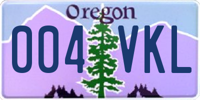 OR license plate 004VKL