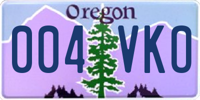 OR license plate 004VKO