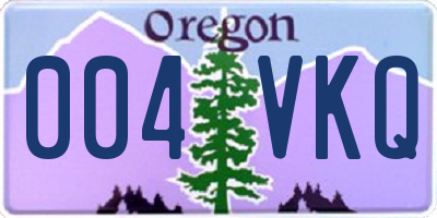 OR license plate 004VKQ