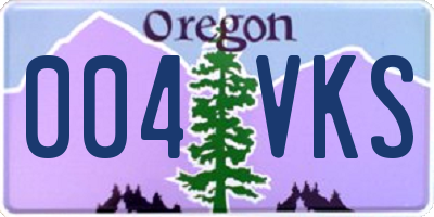 OR license plate 004VKS