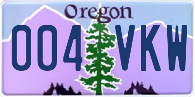 OR license plate 004VKW