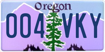 OR license plate 004VKY