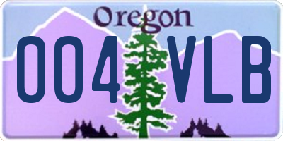 OR license plate 004VLB