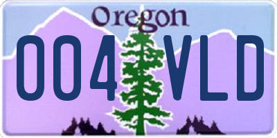 OR license plate 004VLD