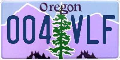 OR license plate 004VLF