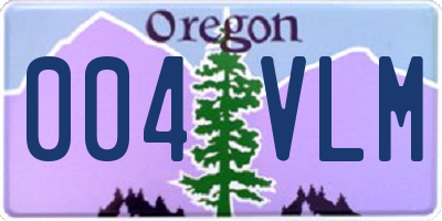 OR license plate 004VLM