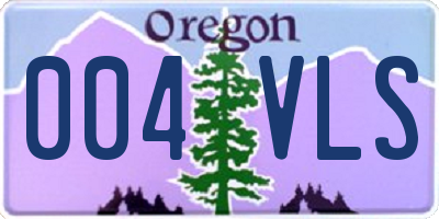 OR license plate 004VLS