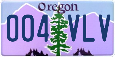 OR license plate 004VLV