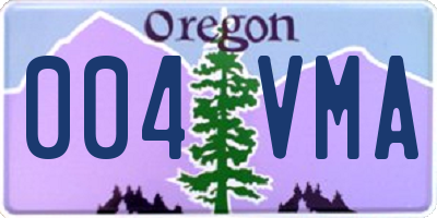 OR license plate 004VMA