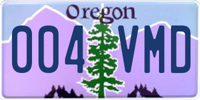 OR license plate 004VMD