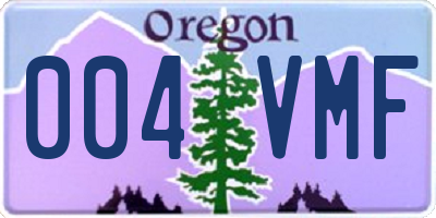 OR license plate 004VMF