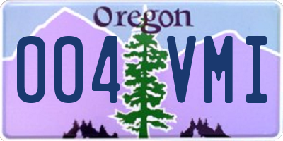 OR license plate 004VMI
