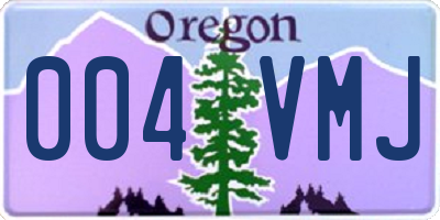 OR license plate 004VMJ