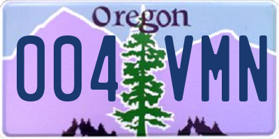 OR license plate 004VMN