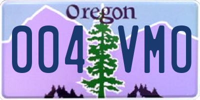 OR license plate 004VMO