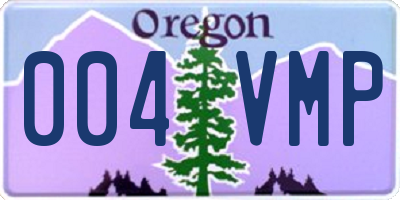 OR license plate 004VMP