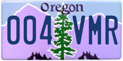 OR license plate 004VMR