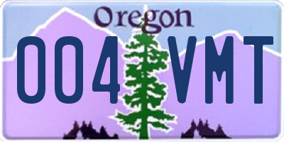 OR license plate 004VMT