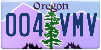 OR license plate 004VMV