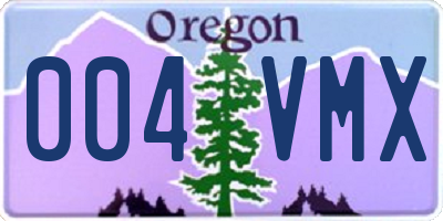 OR license plate 004VMX