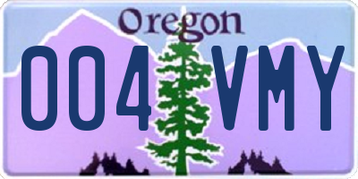 OR license plate 004VMY