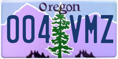 OR license plate 004VMZ