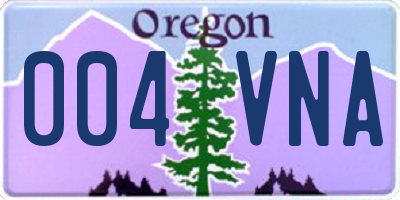 OR license plate 004VNA