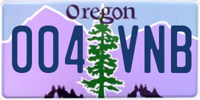 OR license plate 004VNB