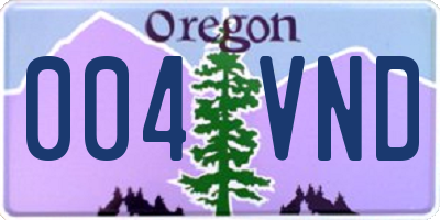 OR license plate 004VND
