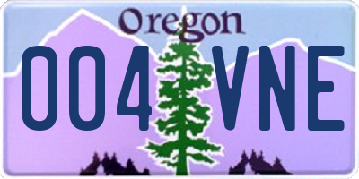 OR license plate 004VNE