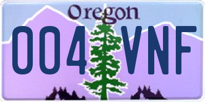 OR license plate 004VNF