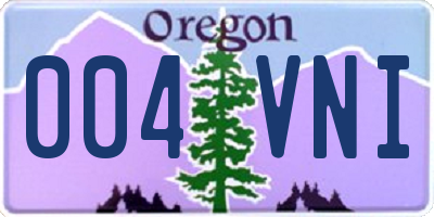 OR license plate 004VNI