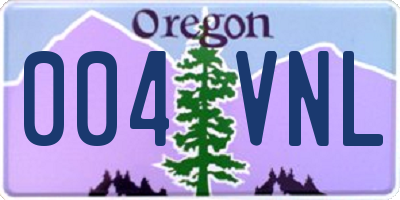 OR license plate 004VNL