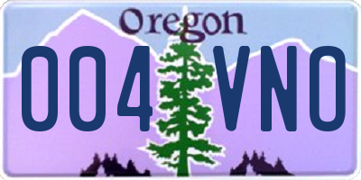OR license plate 004VNO