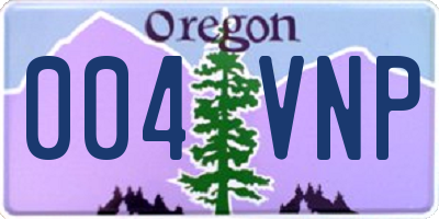 OR license plate 004VNP