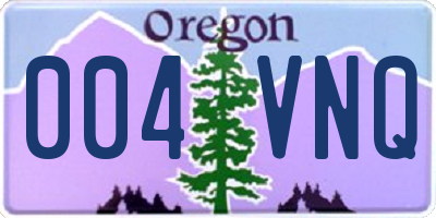 OR license plate 004VNQ