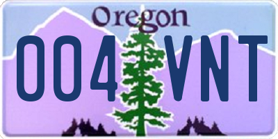 OR license plate 004VNT