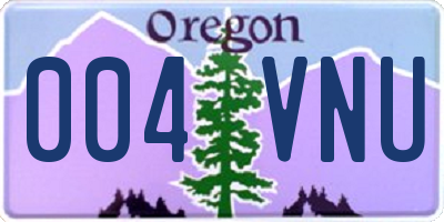 OR license plate 004VNU