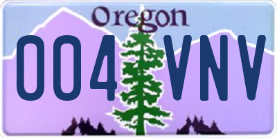 OR license plate 004VNV