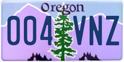 OR license plate 004VNZ