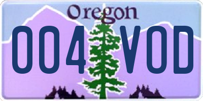 OR license plate 004VOD