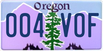 OR license plate 004VOF